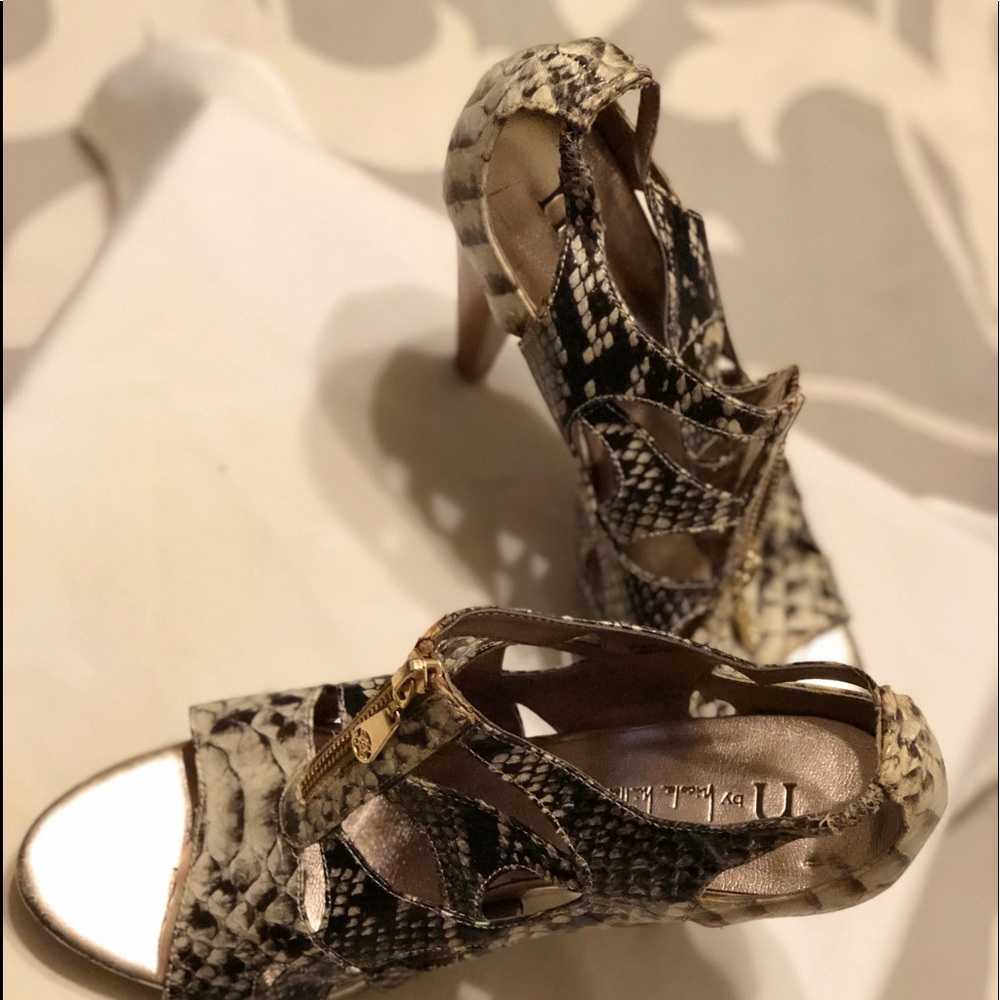 NICOLE MILLER SNAKE SKIN HEELS